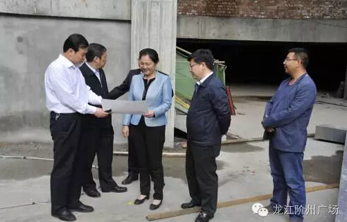 市長陳青，副市長王月成陪同省電力投資集團(tuán)公司總經(jīng)理李輝一行深入階州廣場視察